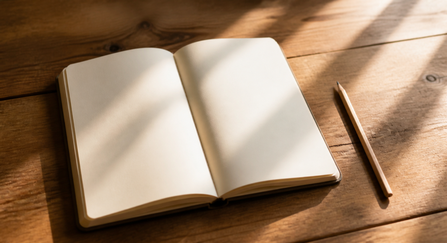 Paperwork on a table in soft light